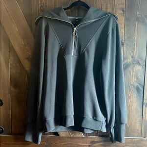 Gray Ladies pullover with Zip Collar